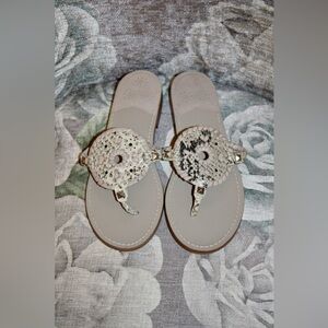 Jack Rogers Georgica Silver Jelly Sandal Flip Flops – Boho Chic Flats